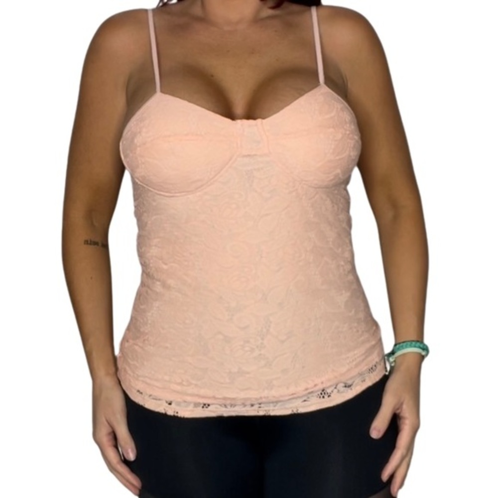 Candies Peach Lace Tank